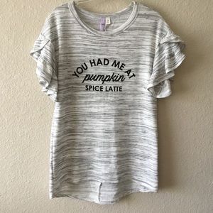 Francesca’s Alya Pumpkin Spice Ruffle Sleeve Top